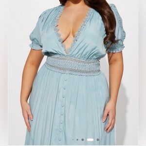 Fashion Nova Light Blue Maxi Dress